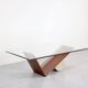 1990s Italian Cattelan 'Valentino' Walnut And Travertine Table.
