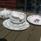 Lots dishes digoin sarreguemines, 7 flat plates, 4 plates hollow, tureen, oval dish