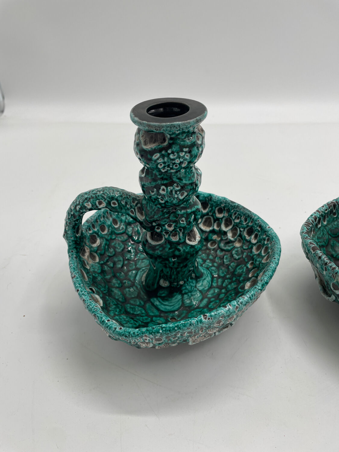 Set of two lamp bases, ceramic candlestick.
