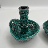 Set of two lamp bases, ceramic candlestick.
