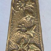 Embossed metal vase by alfred daguet, 1900 art nouveau period