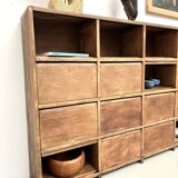 Meuble de métier ancien à 24 casiers