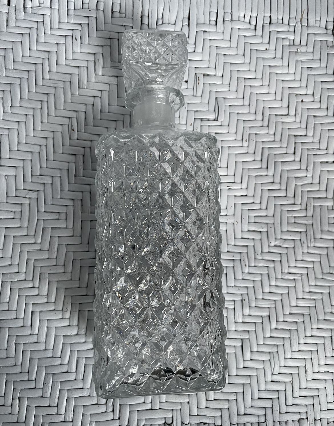 Diamond-tipped glass decanter 1960s/70s