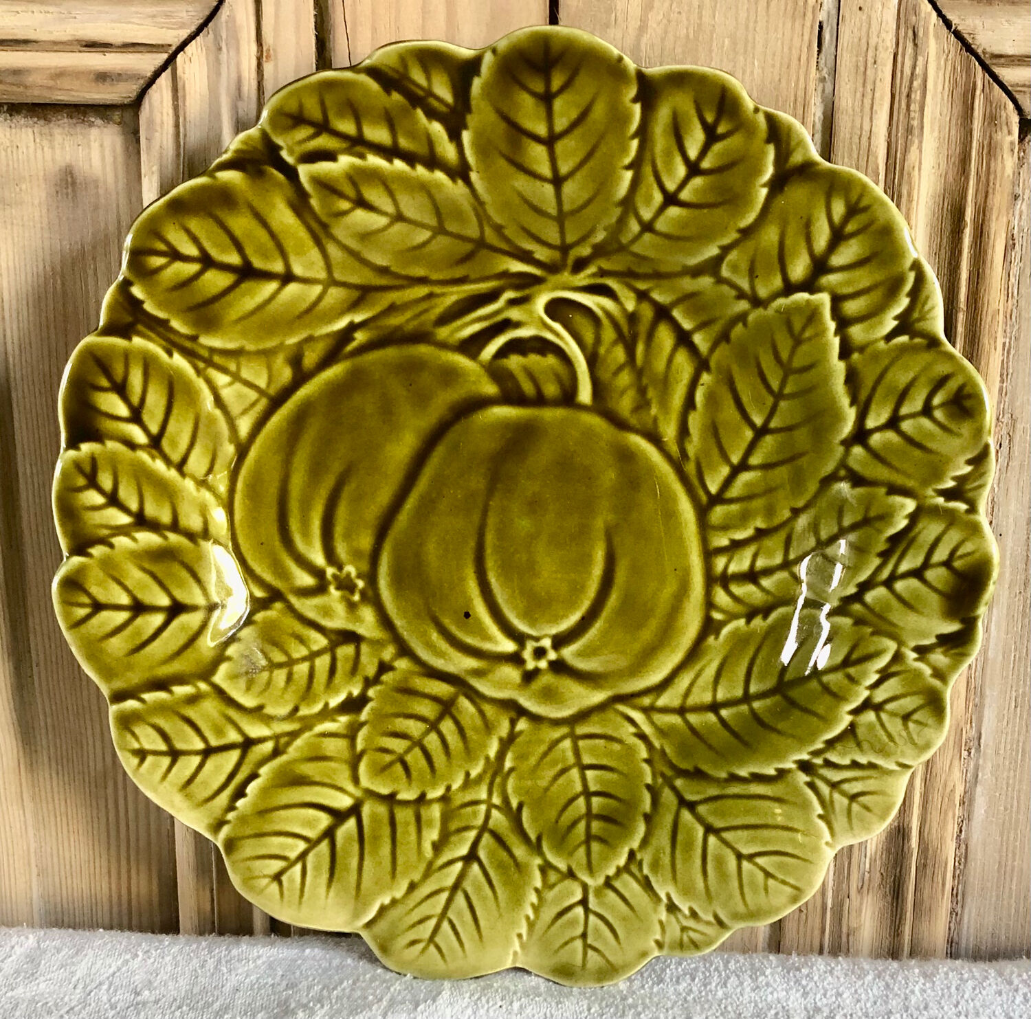 6 old Sarreguemines slip plates