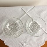 Set of 2 thick glass cups vintage