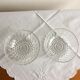 Set of 2 thick glass cups vintage