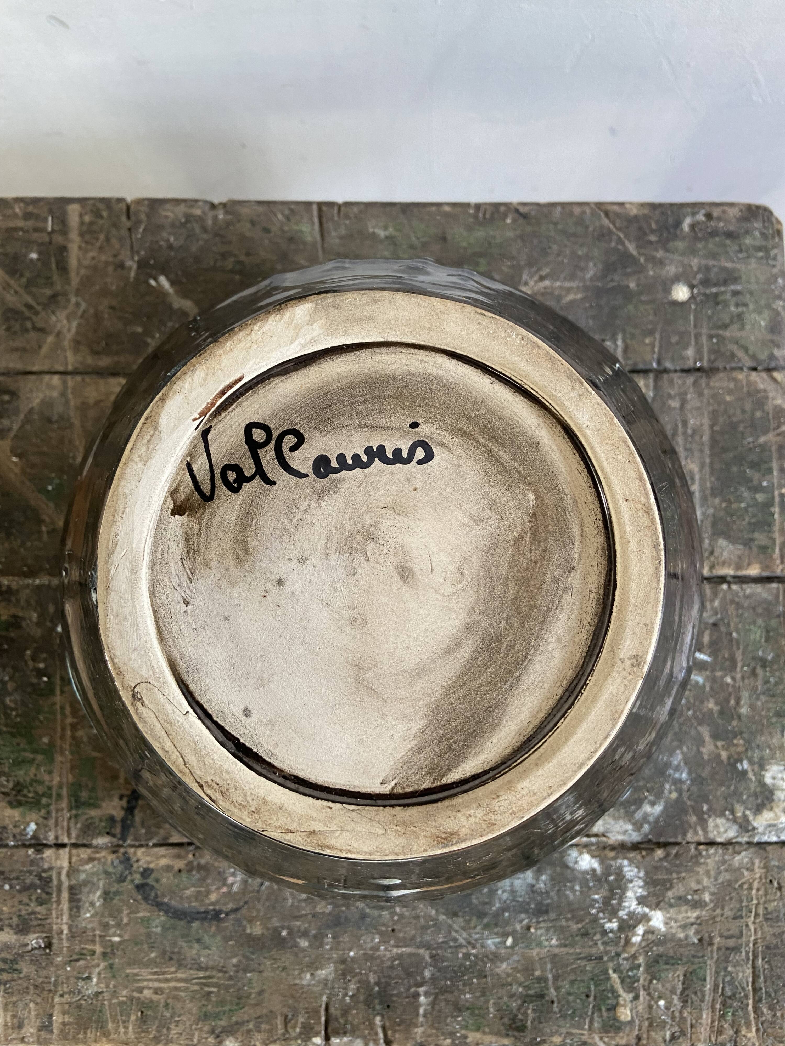 Salad bowl year 70 Vallauris electric blue