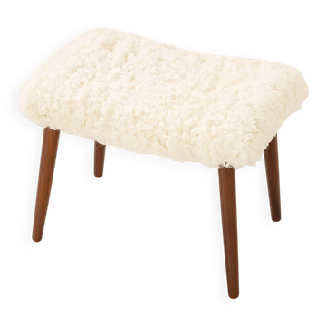 Pouf danois en peau de mouton, années 1970