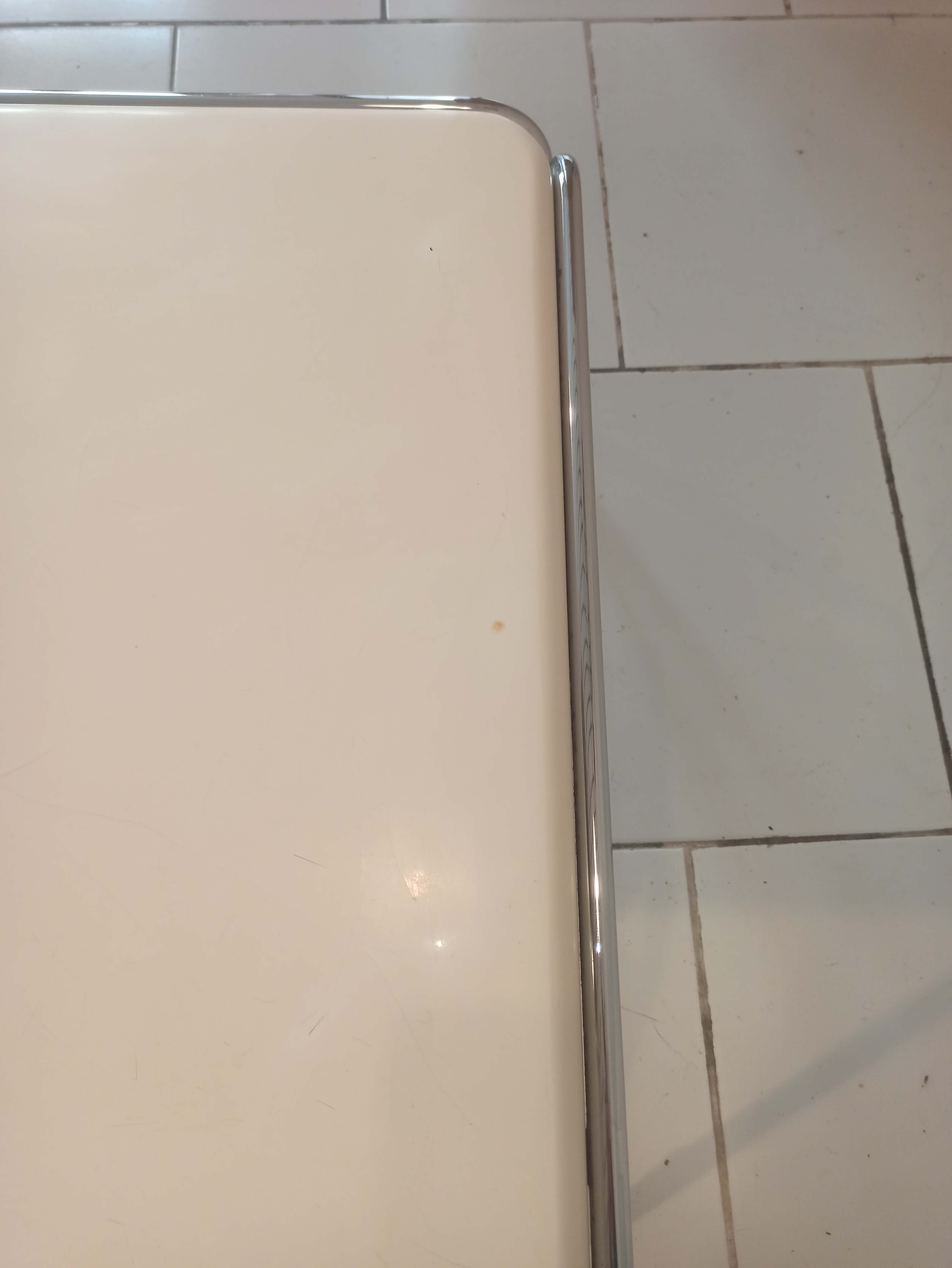 Vintage coffee table 1970 wood and base chrome