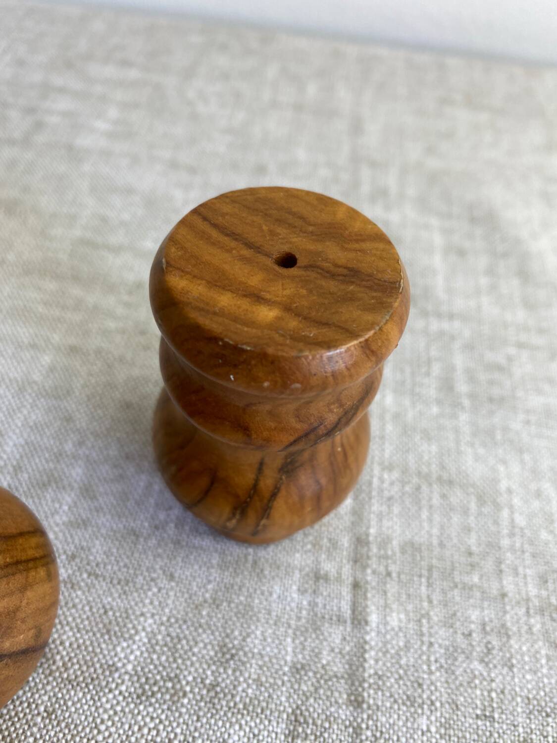 Olive wood salt and pepper shakers