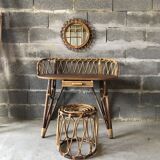 Vintage rattan dressing table 1960
