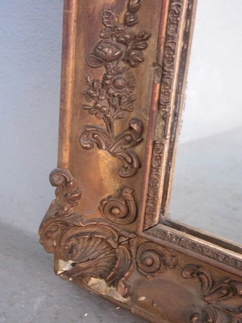 Mirror restoration Golden stucco rectangle 137 x 89 cm