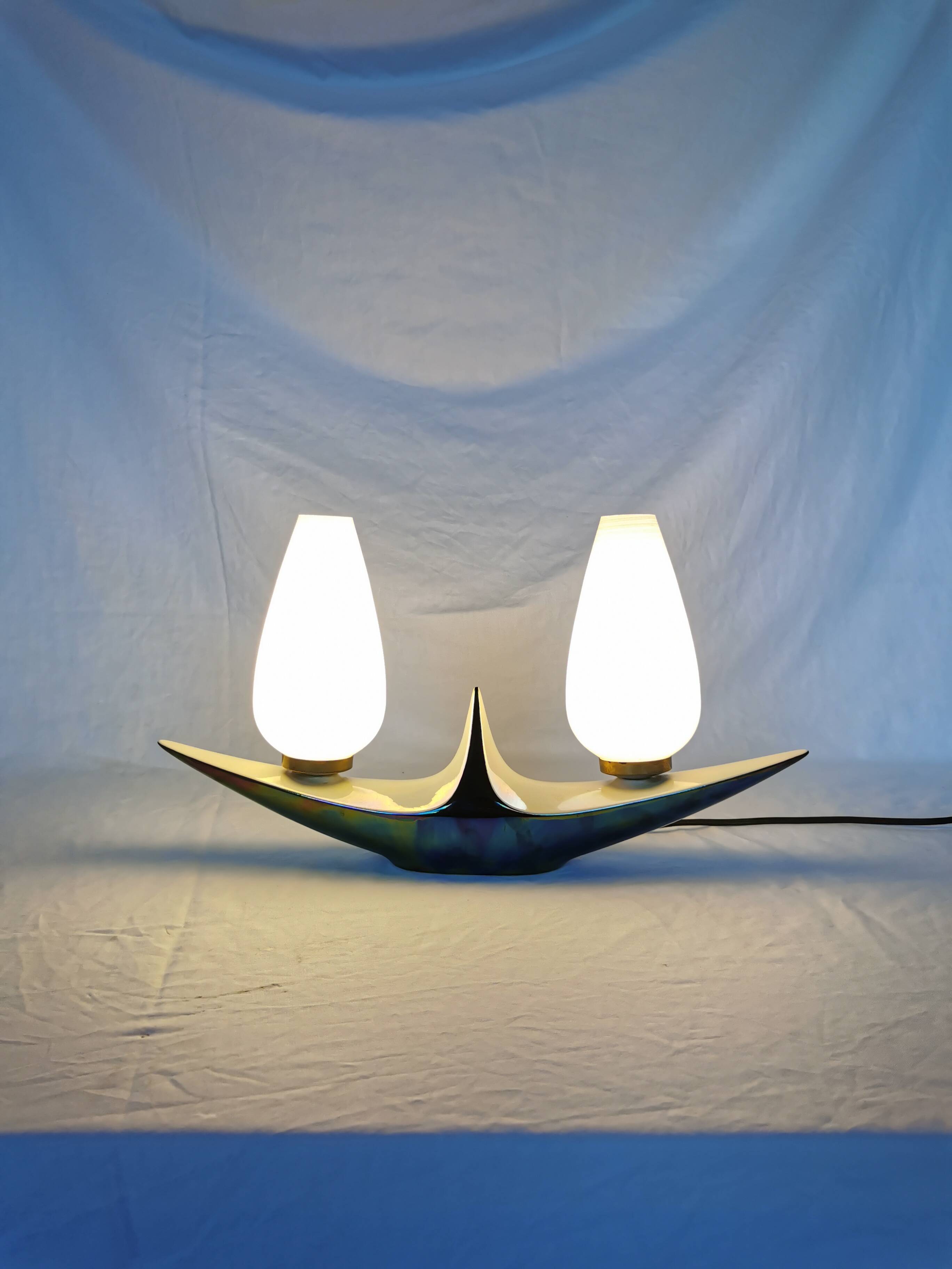 Verceram ceramic lamp, 1950, France.