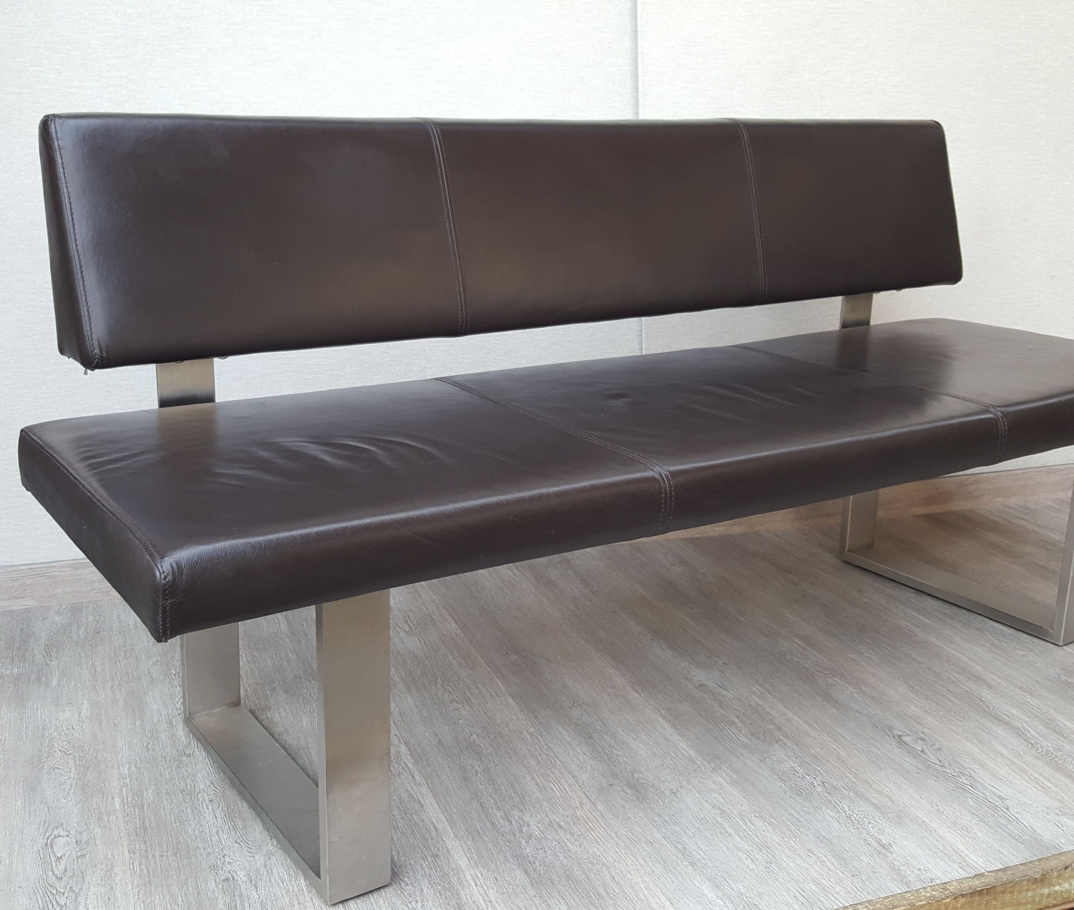 Leather office bench