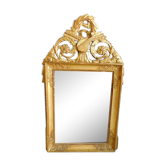 Miroir doré à fronton du XIXème siecle - 106x66cm