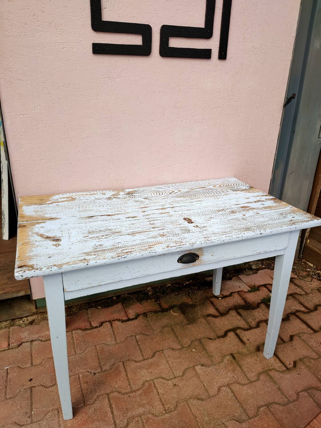 Pastel blue farm table