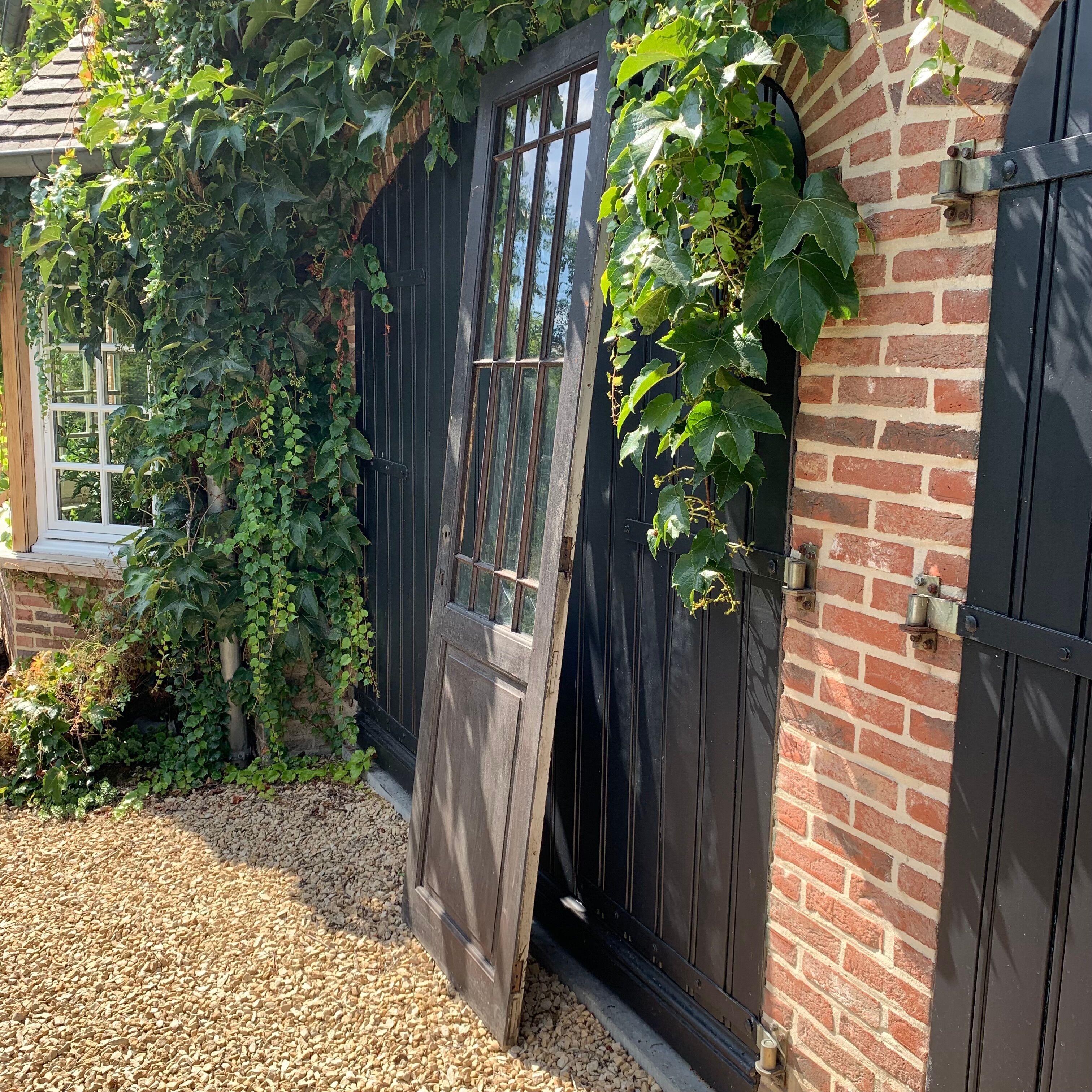 Wood and steel workshop door