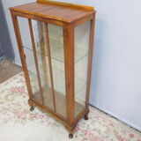 English art deco walnut showcase