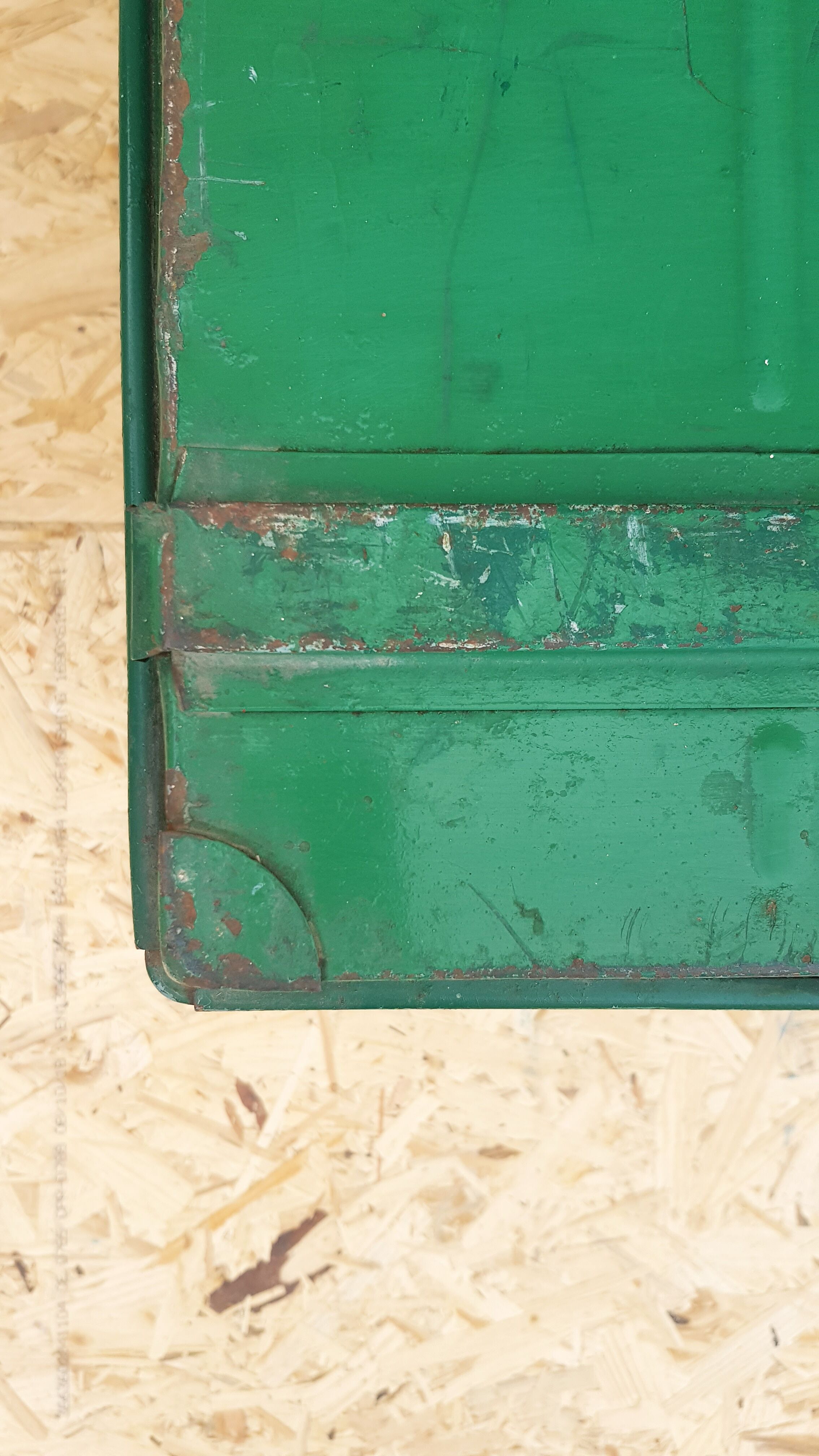 Military green metal trunk