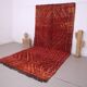 Red Vintage Moroccan Rug 193 x 400 cm - Berber Wool Rug - Handmade Rug Boho