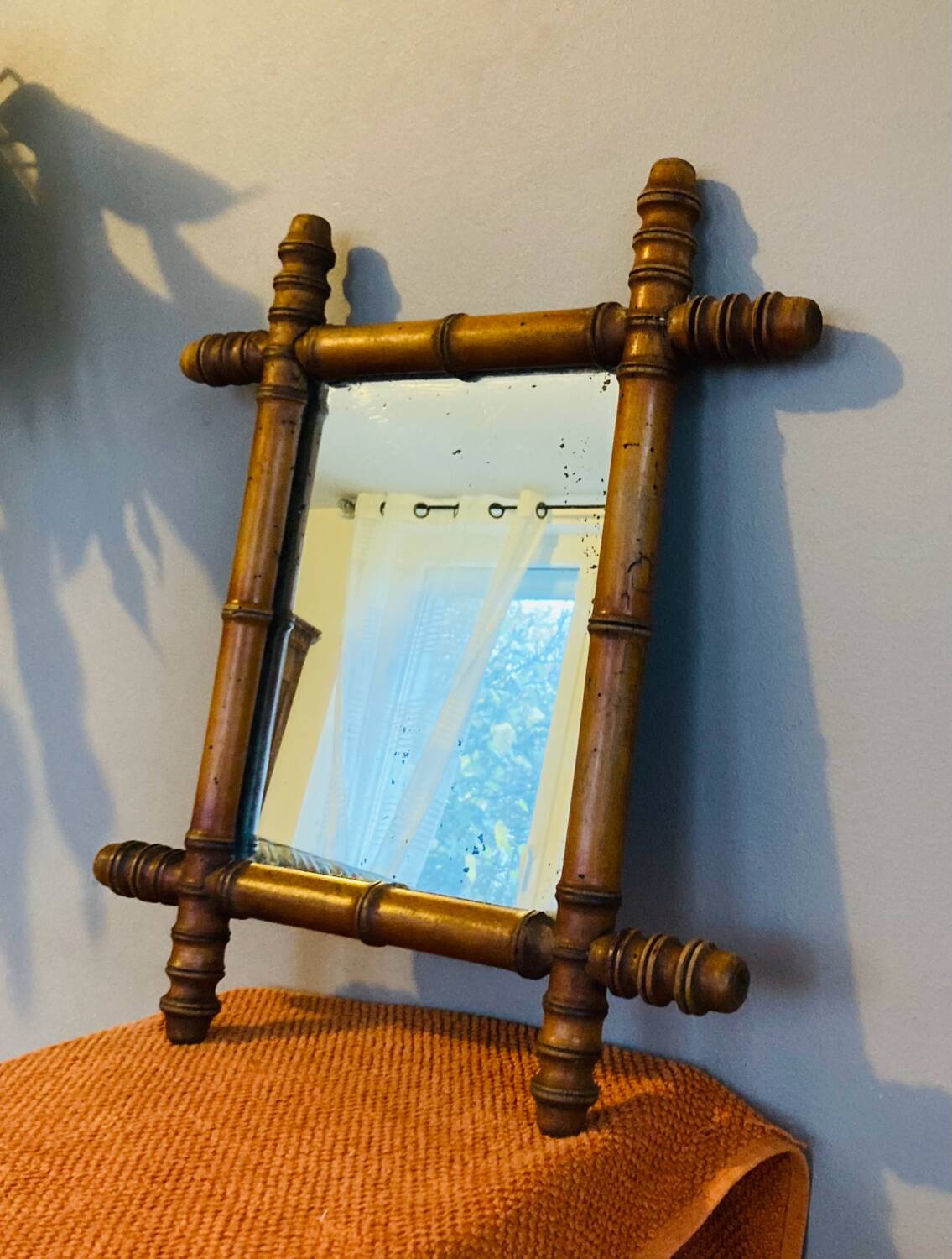 19th century bamboo mirror