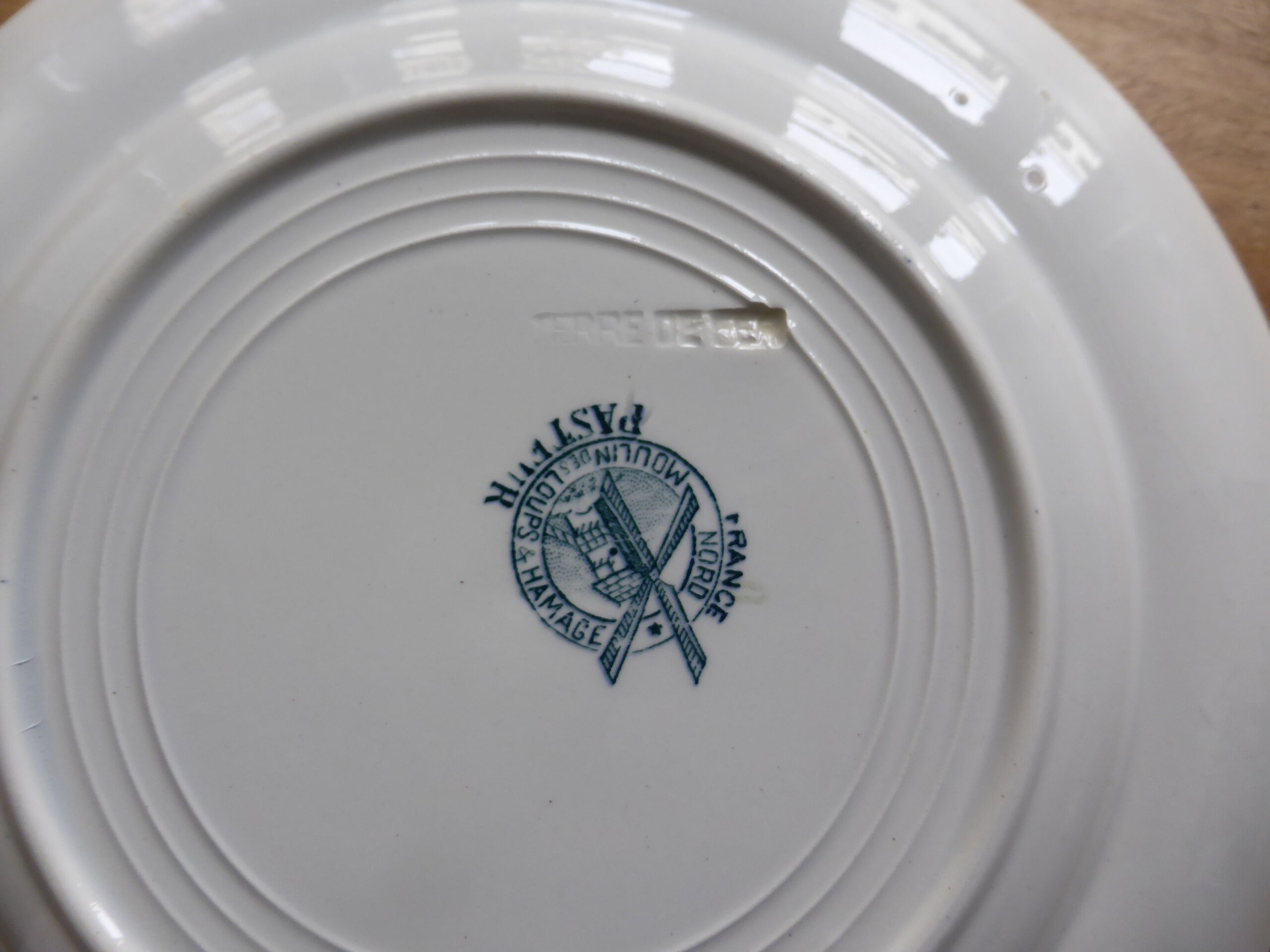 6 flat plates in iron earth Moulin des Loups model Pasteur