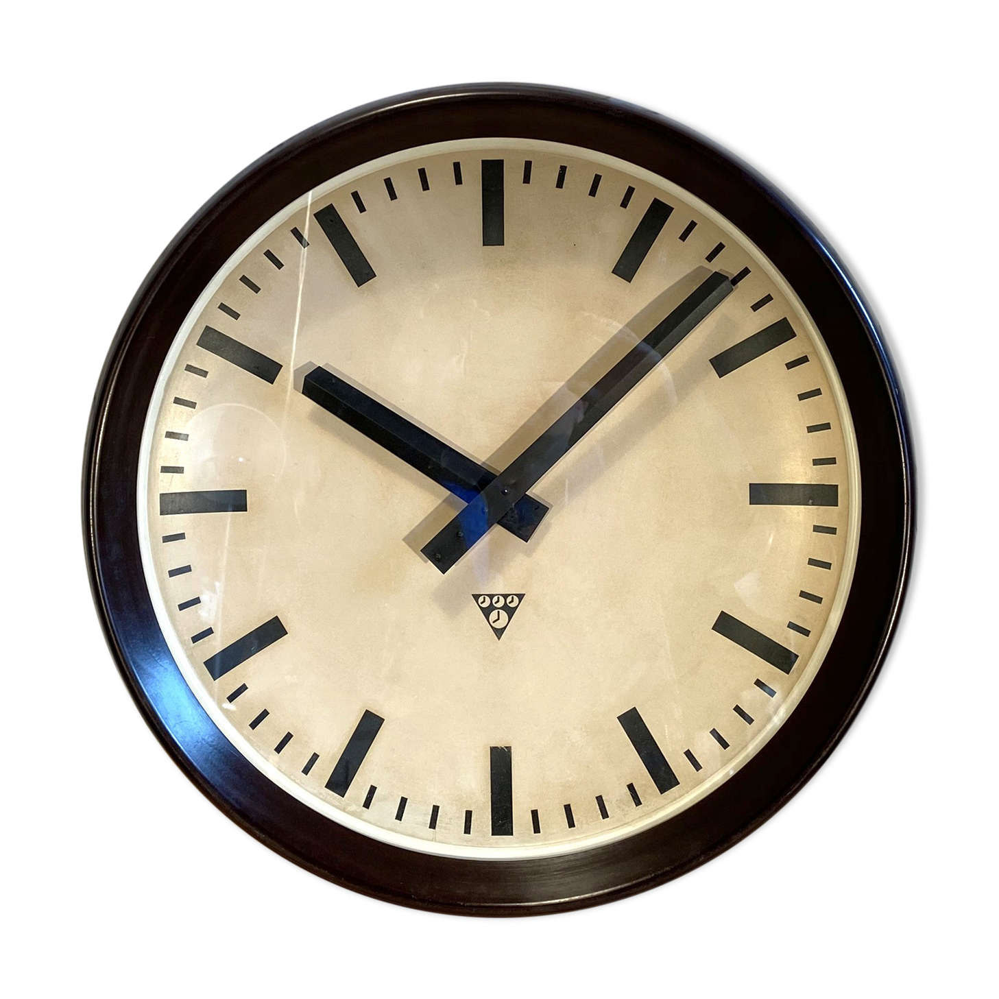 Industrial bakelite factory wall clock from Pragotron, 1960s