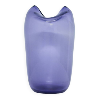 Vintage purple mouth blown glass vase