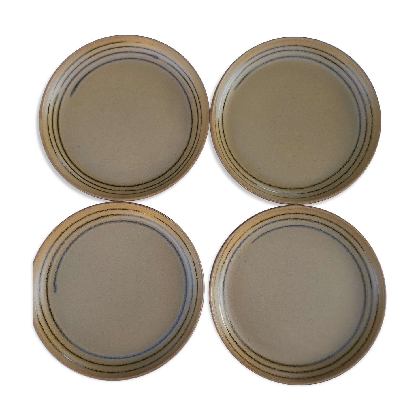 4 flat plates Sarreguemines in sandstone