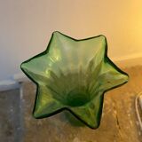 Vintage green tulip vase