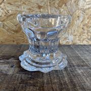 Set of 4 vintage conical moulded glass candle holders sully