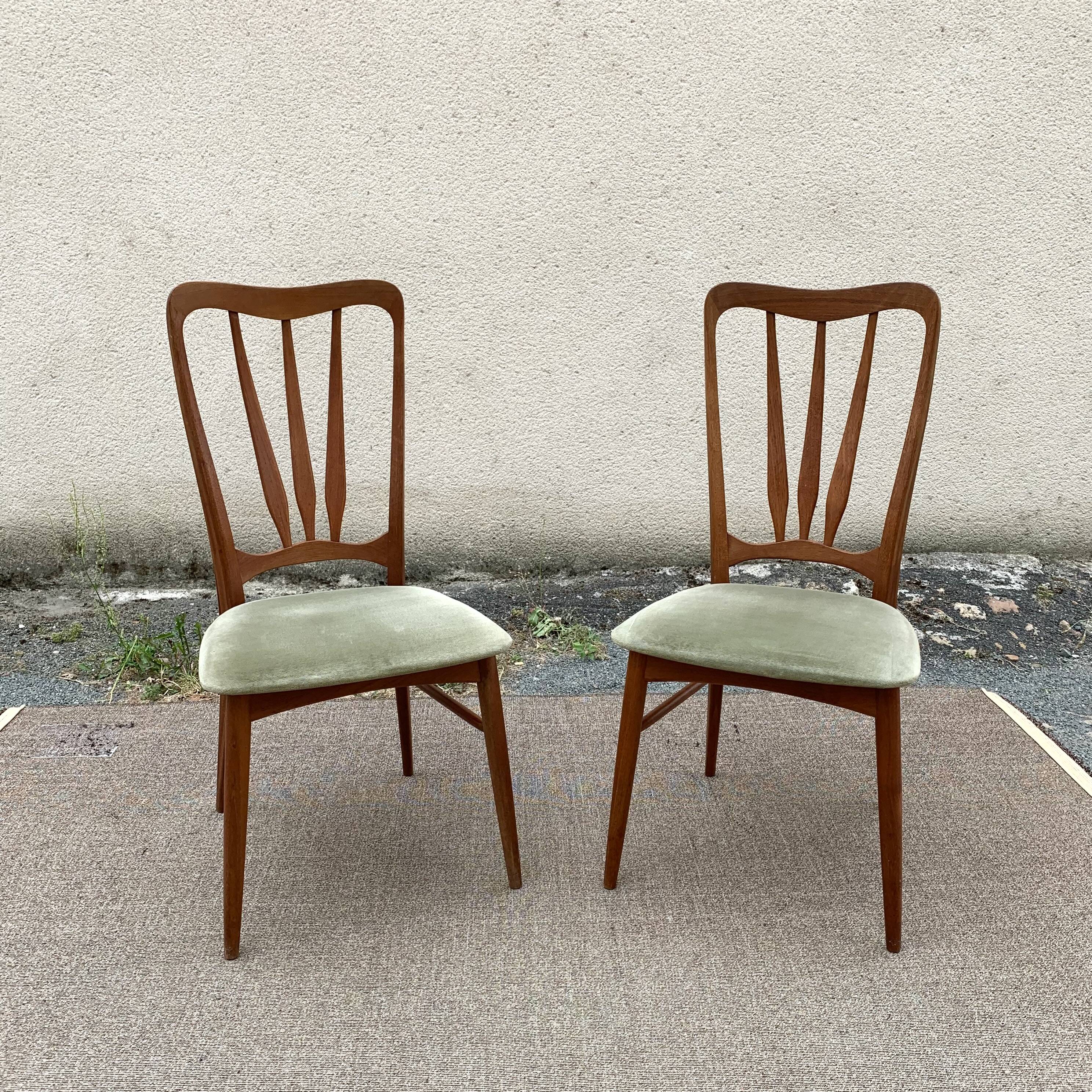 Pair of Ingrid Niels Koefoed teak chairs, Denmark 1960