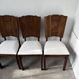 Set 6 chaises art déco chêne 1940