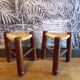 Pair of brutalist tripod stools