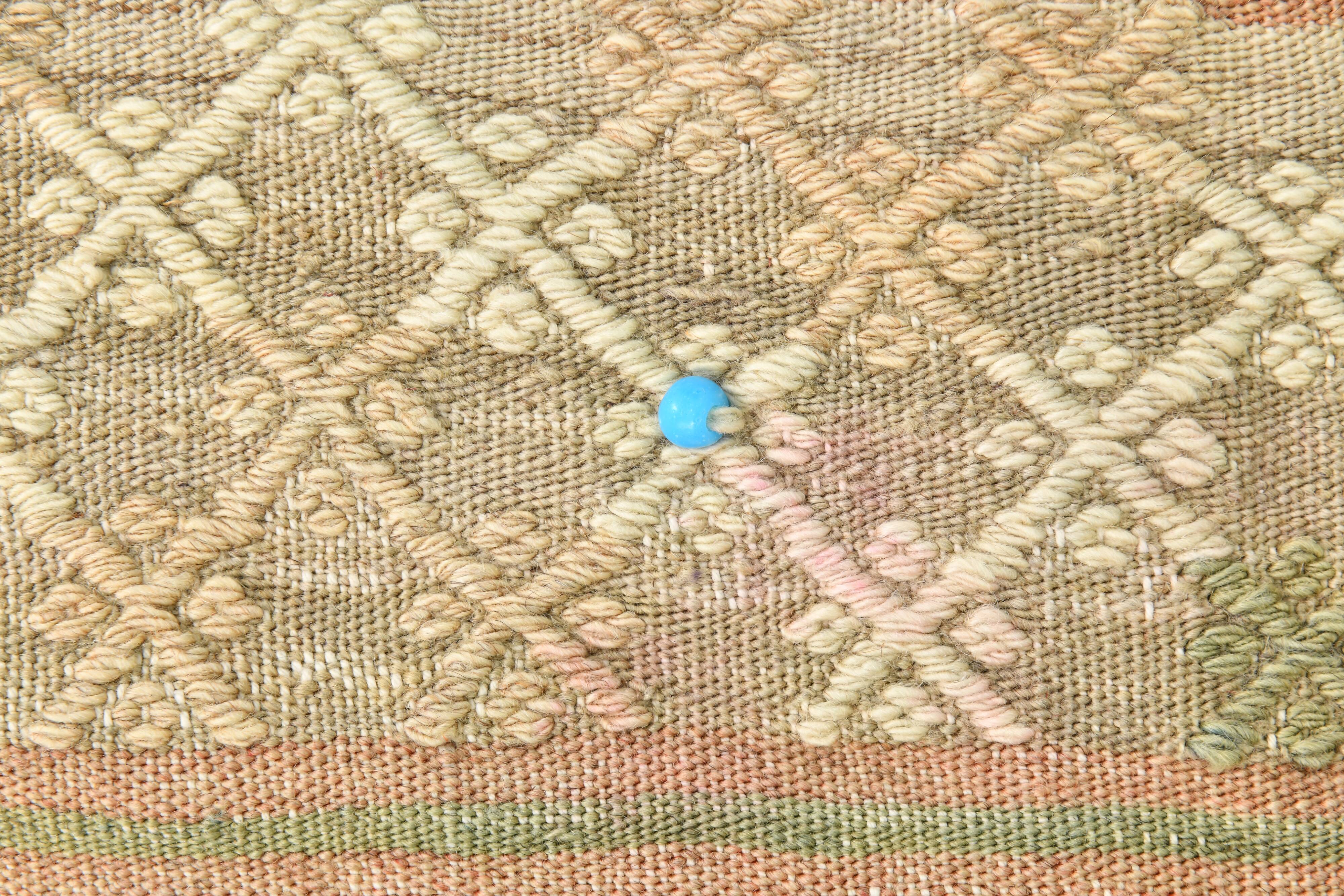 6x8 Light Green Brown Turkish Kilim Rug, 173x260Cm