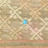 6x8 Light Green Brown Turkish Kilim Rug, 173x260Cm