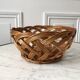 trio of woven rattan and bamboo baskets from the 60s and 70s