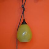 Sixties pop glass walk-in lamp - green colours and black and white cord