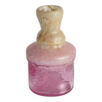 Unique Bubblegum Pink and Yellow Art Glass Vase by Milan Vobruba, Sweden 1980s