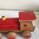 Jouet ancien petit train locomotive et wagons en bois