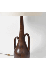 Brown ceramic lamp. France, 1960s