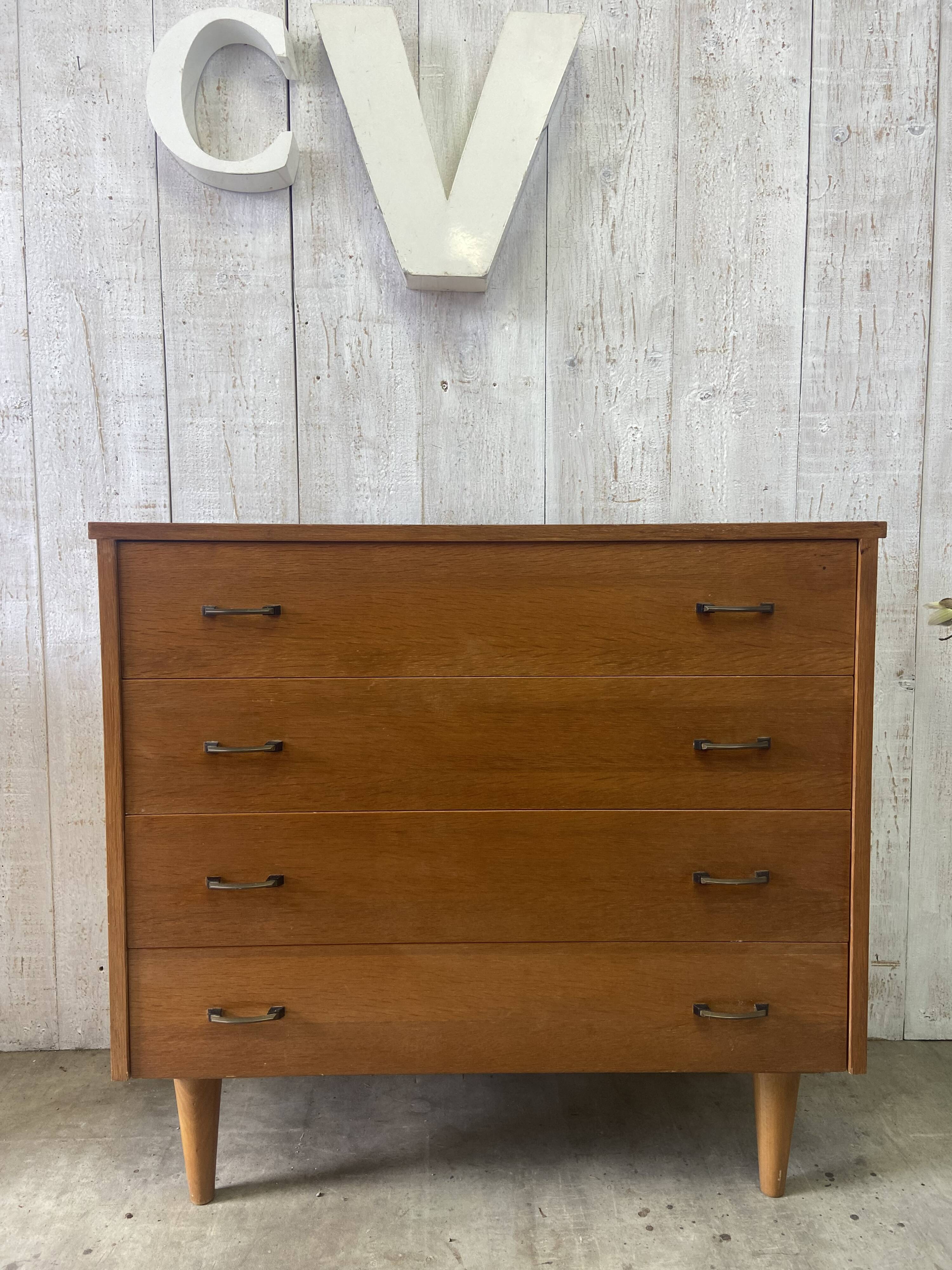 Vintage chest of drawers with conical legs