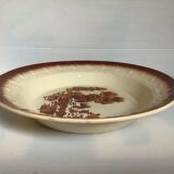 Earthenware dish with wolf mill stencil pattern