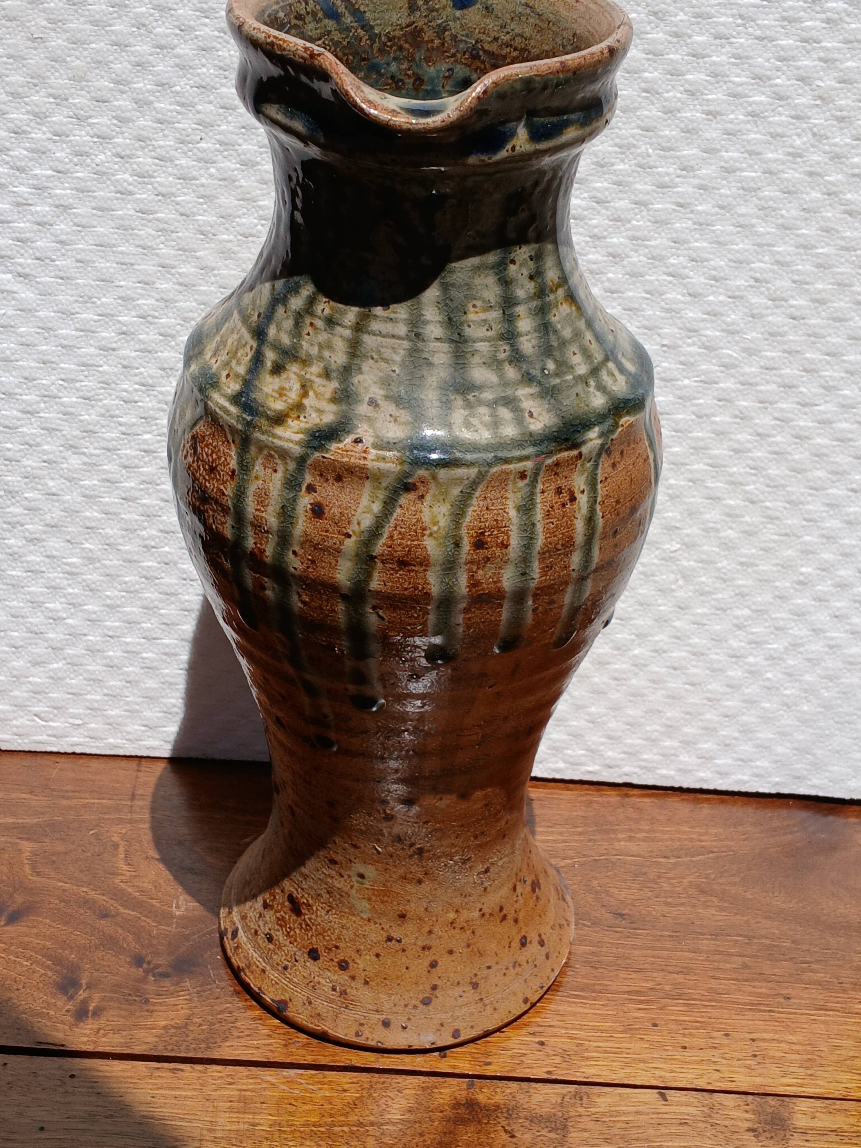 Pichet, vase en grès céram La Borne, années 60-70