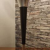 Lampe vintage noir et opaline en verre soufflé
