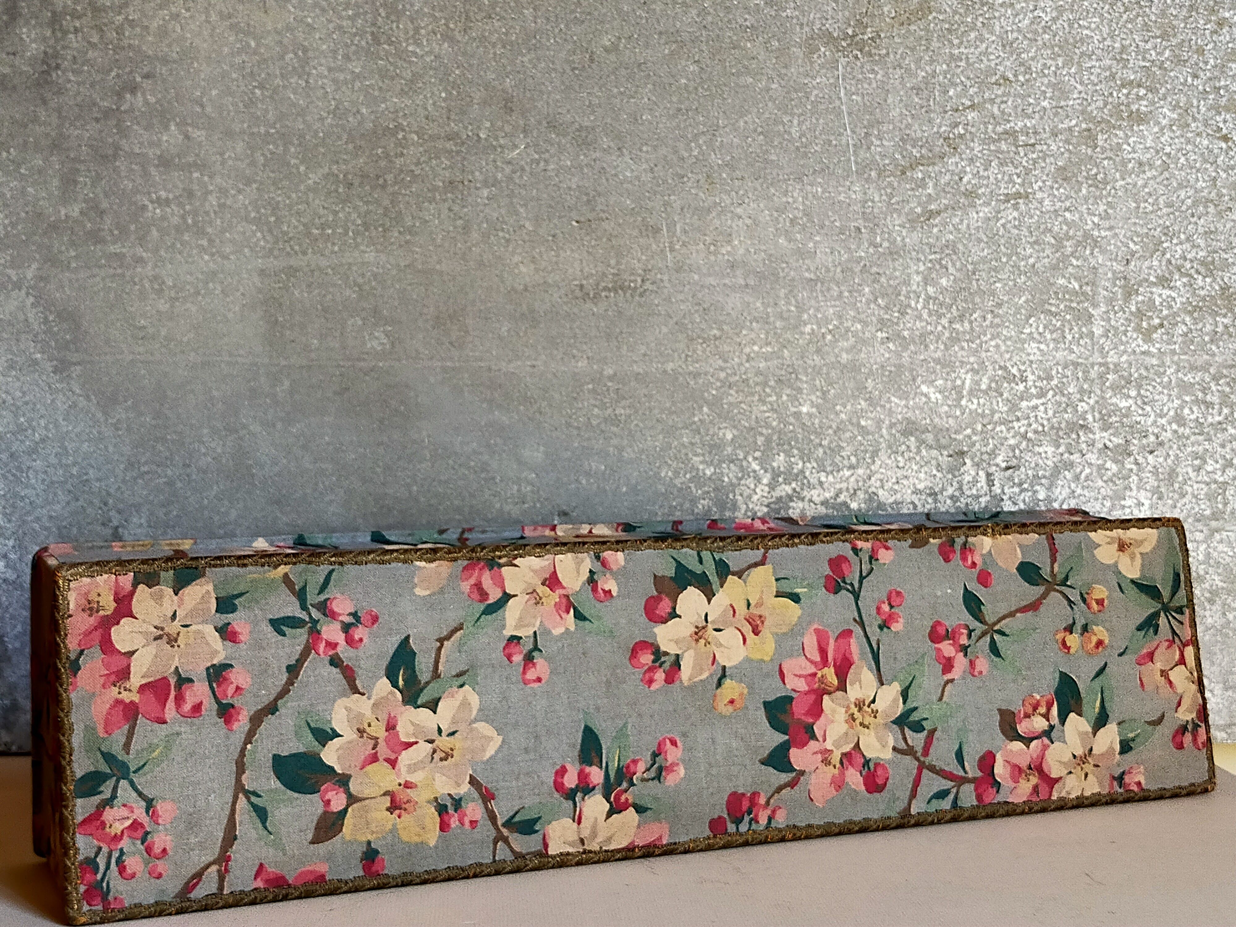 Ancient cherry blossom fabric box 1940