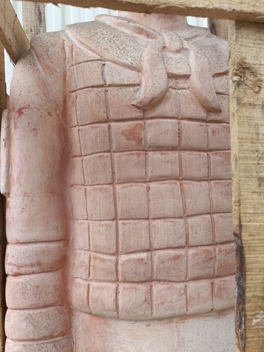 Statue de jardin Guerrier XIAN debout en terre cuite 160 cm Selency