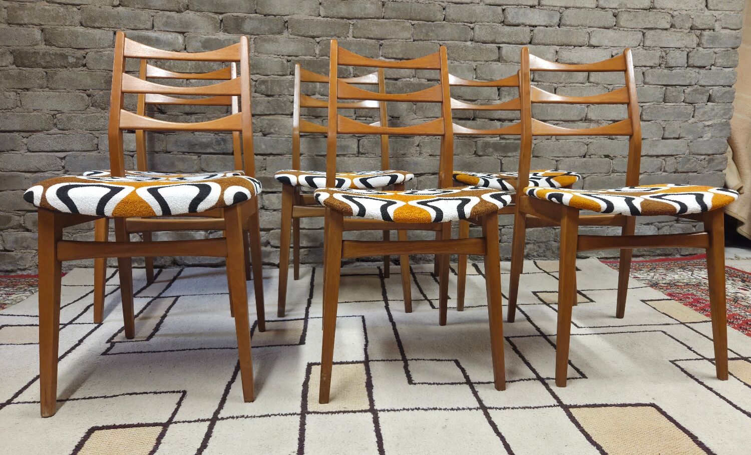 Set of 6 vintage Scandinavian chairs Bähre Mignon furniture 1960