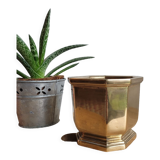 Octagonal brass pot cover