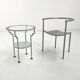 Memphis metal and glass table, 1980